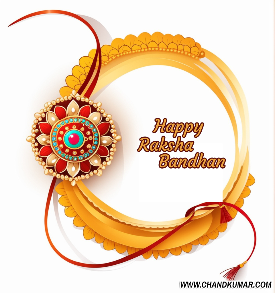 very beautiful Happy Raksha Bandhan wishes Image with yellow rakhi