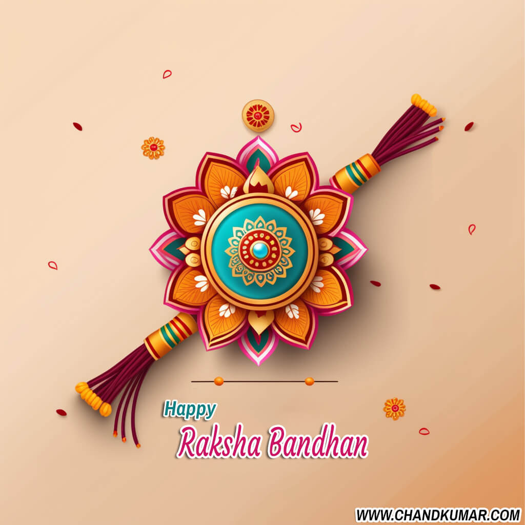 raksha bandhan wishes Image with light background and lots of colors of rakhi