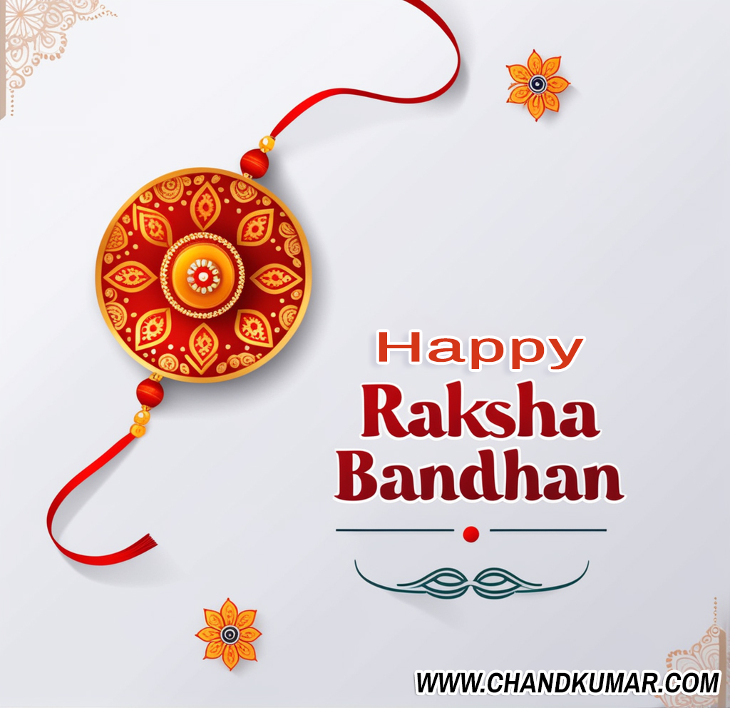 Happy Raksha Bandhan wishes Image with single Rakhi
