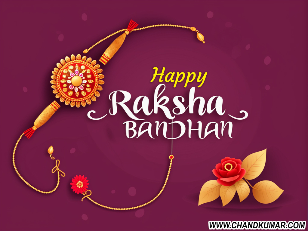 happy raksha bandhan wishes image with pink dark background and beautiful rakhi