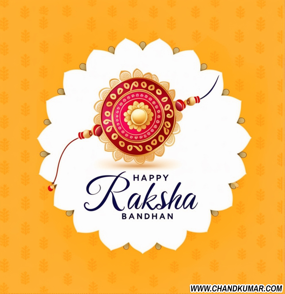 beautiful rakhi wish yellow background