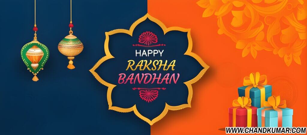 beautiful Happy Raksha Bandhan wishes banner image 2023