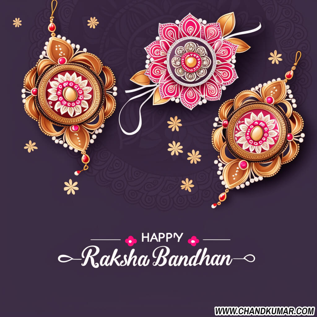 happy raksha bandhan wishes image with dark background and beautiful light rakhi