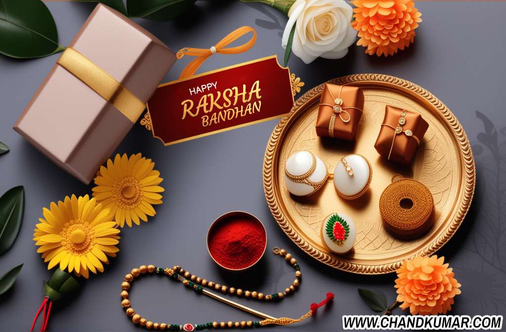 thaali, rakhi, sweets, flowers 