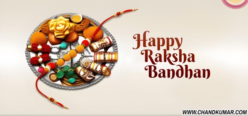 Happy Raksha Bandhan wishes Image with Tahli and sweets
