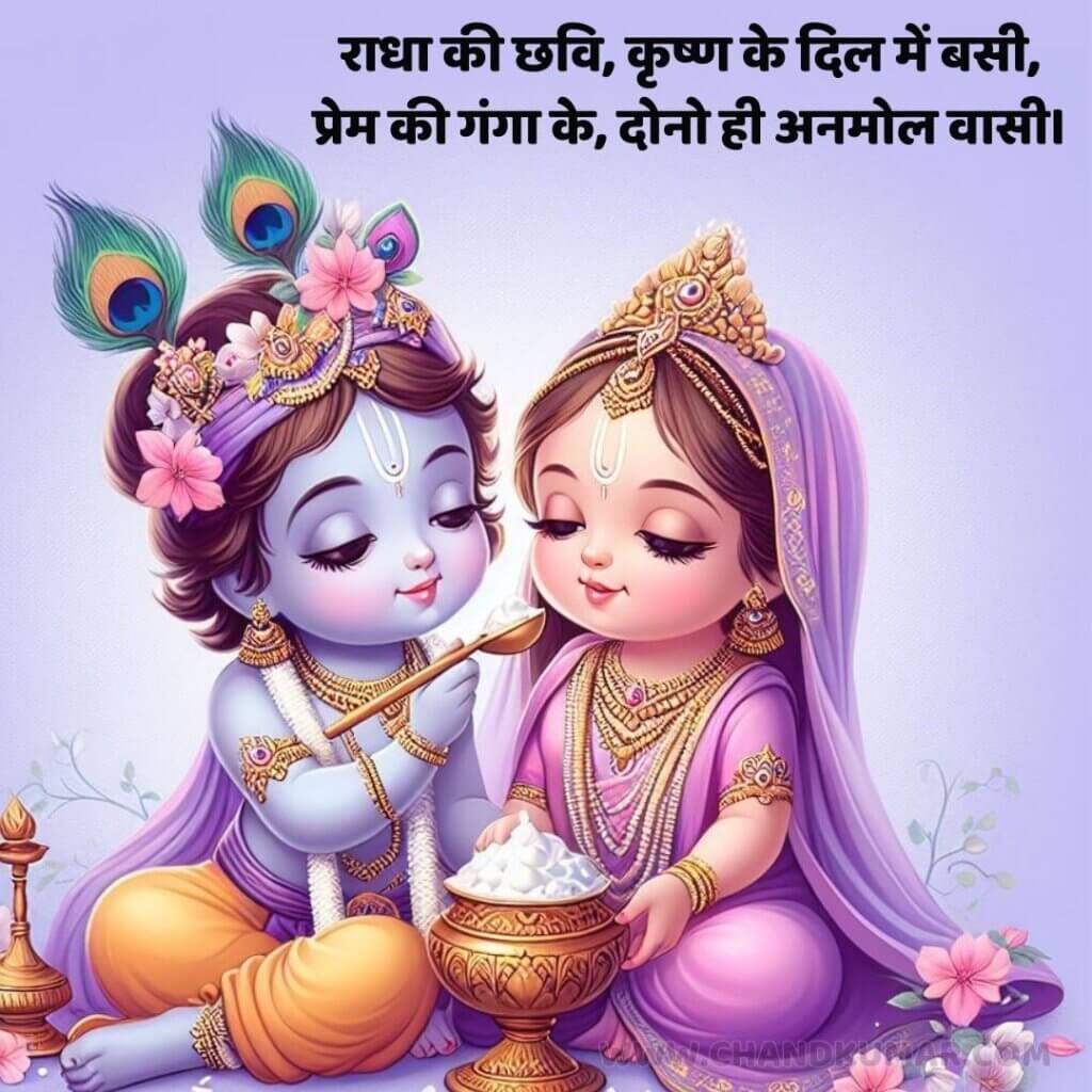 Baby Radha Krishna Images with Quotes