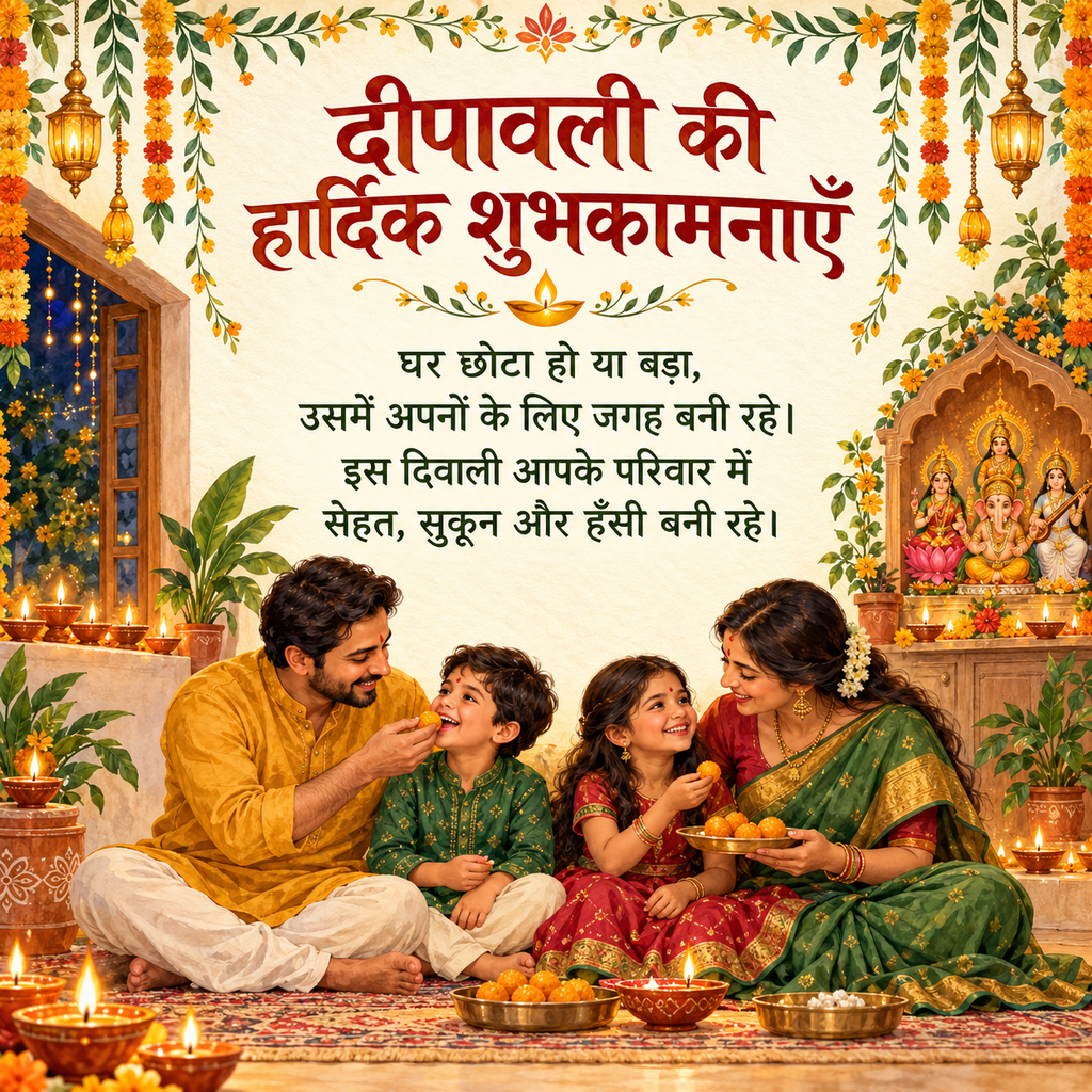 Happy Deepawali image with family