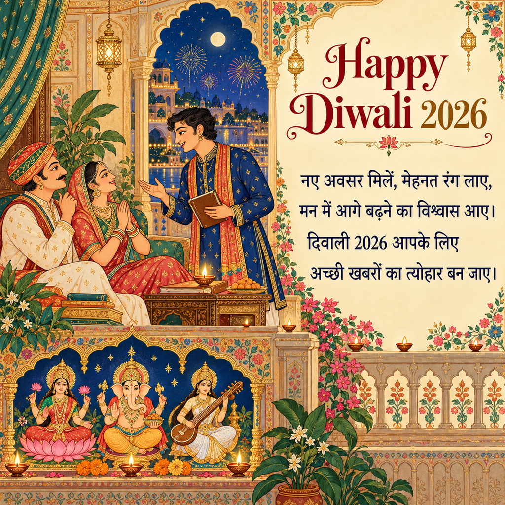 painting style diwali image 2026