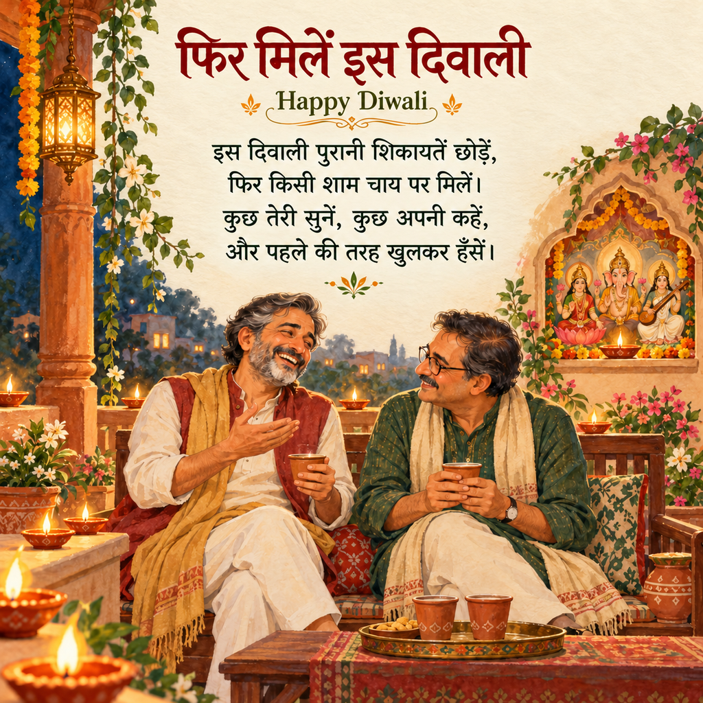 old friends happy diwali image