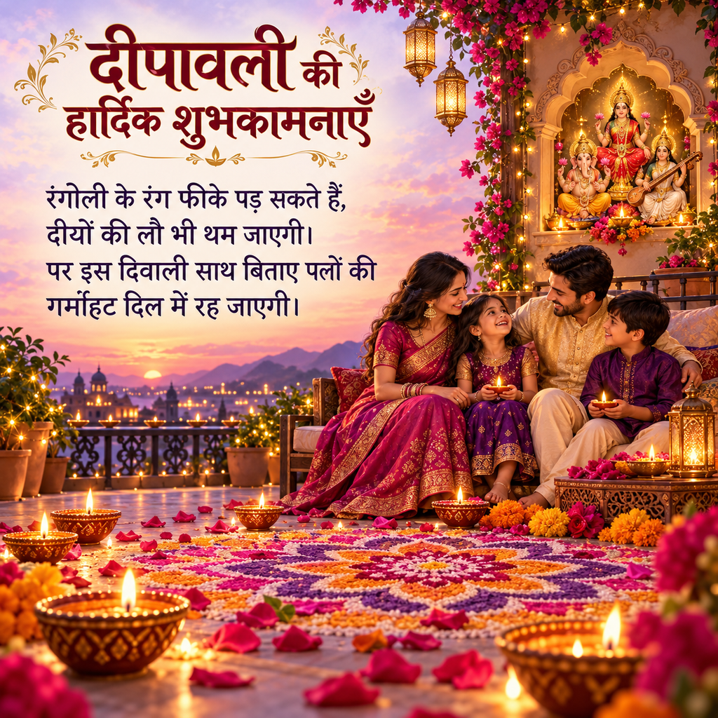 Happy Deepawali image with family